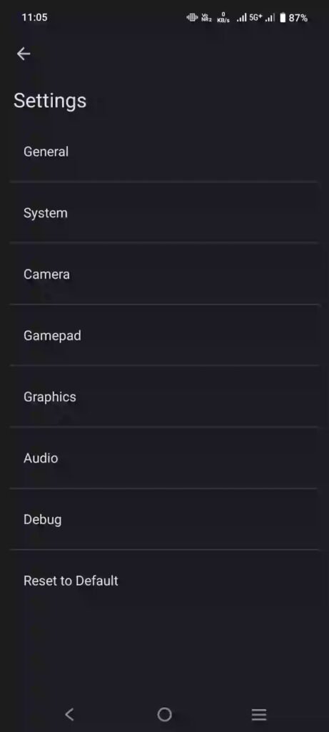 Citra Emulator Setting Menu